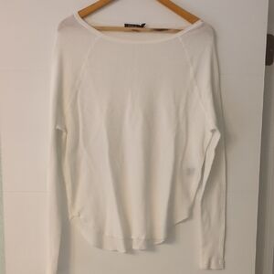 Polo Ralph Lauren Lightweight Waffle Knit White Long Sleeve Thermal Top Sz L